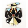 Image 1 : Large Zuni Sterling Inlay Thunderbird Pin Pendant
