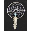 Image 1 : Navajo Sterling Turquoise Dreamcatcher Pin