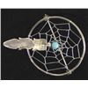 Image 2 : Navajo Sterling Turquoise Dreamcatcher Pin