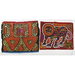 2 South American Kuna Indian Molas