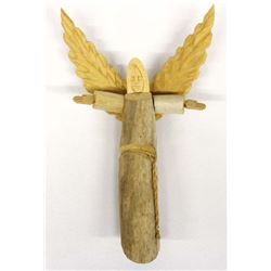 Spanish Colonial Carved Wood Angel, Larry Jacquez
