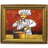 Image 1 : Original Framed French Chef Painting by R. Ben