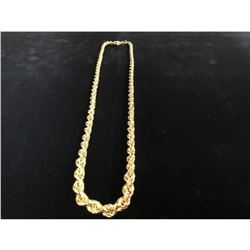 Ladies 14K Solid Yellow Gold Custom Made Tapered Rope