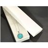 Image 1 : Contemporary silver necklace with turquoise rhinestone.