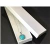 Image 2 : Contemporary silver necklace with turquoise rhinestone.