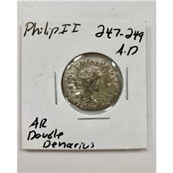 Philip II 247-249 A.D - Silver Double Denarius