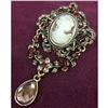 Image 1 : Ladies Cameo Silhouetted Rhinestone Broach