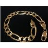 Image 2 : Italian Made 14K Solid Yellow Gold Figaro Link Bracelet