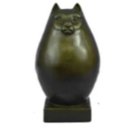 THE CAT by Fernando Botero Abstract Cat Bronze Sculpture 8" x 4