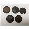 Image 1 : Lot Of 5 1872-1912 Canadian One Cent Coins