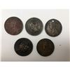 Image 2 : Lot Of 5 1872-1912 Canadian One Cent Coins