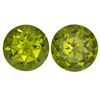 Image 1 : FINE RICH PAIR OF NATURAL GREEN PERIDOT - ROUND CUT - AAA GRADE