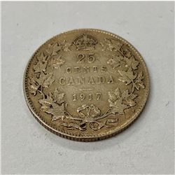 1917 Canadian 25 Cent Coin