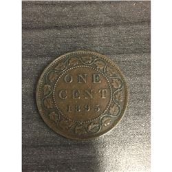 1895 Canadian VF One Cent Coin