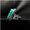 Image 2 : Turquoise Square Cut Ring with Silver Fitting