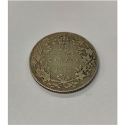 1912 Canadian 25 Cent Coin