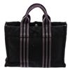 Image 2 : Hermes Black Gray Canvas Sac Fourre PM Tote Bag