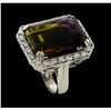 Image 4 : 19.23 ctw Ametrine Quartz and Diamond Ring - 14KT White Gold