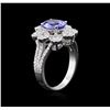 Image 3 : 14KT White Gold 2.00 ctw Tanzanite and Diamond Ring