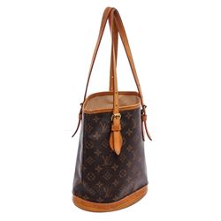 Louis Vuitton Monogram Canvas Leather Petit Bucket PM Bag