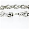 Image 4 : 14K White Gold 2.25 ctw Baguette & Round Diamond Split Open Link Tennis Bracelet
