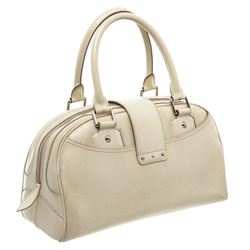 Louis Vuitton White Epi Leather Bowling Montaigne GM Bag
