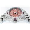 Image 6 : Rolex Ladies Stainless Steel Salmon Stamp Diamond & Ruby Datejust Wristwatch