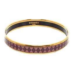 Hermes Purple Narrow Printed Enamel Bangle Bracelet