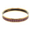 Image 2 : Hermes Purple Narrow Printed Enamel Bangle Bracelet