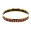 Image 4 : Hermes Purple Narrow Printed Enamel Bangle Bracelet