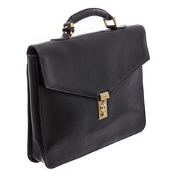 Chanel Vintage Black Caviar Leather Briefcase Bag