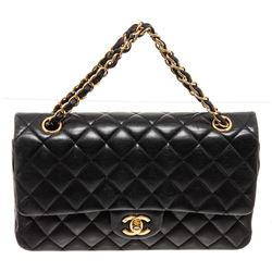 Chanel Black Lambskin Leather Full Flap Bag