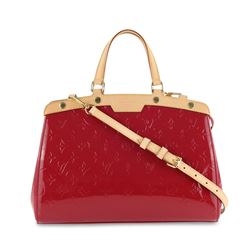 Louis Vuitton Brea Mm Pink Monogram Vernis Leather Shoulder Bag
