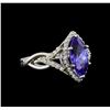 Image 1 : 14KT White Gold 2.28 ctw Tanzanite and Diamond Ring