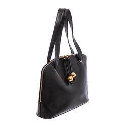 Chanel Vintage Black Caviar Leather CC Logo Shoulder Bag
