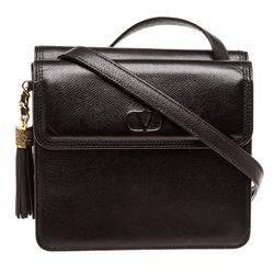 Valentino Garavani Black Leather Vintage Crossbody Bag