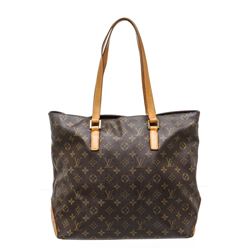 Louis Vuitton Monogram Canvas Leather Cabas Mezzo Shoulder Bag