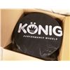 Image 3 : Set of 4 New In Box KONIG FORMULA GLOSS BLACK Dual Drilled Rims - 17X7.0   5X115-110 +40