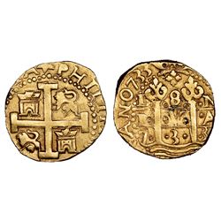 Lima, Peru, cob 8 escudos, 1733N, NGC MS 61.