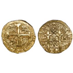 Lima, Peru, cob 8 escudos, 1749R, NGC AU 55.