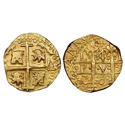 Lima, Peru, cob 4 escudos, 1750R, NGC MS 64 / La Luz.