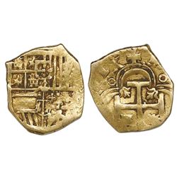 Seville, Spain, cob 1 escudo, Philip II or III, assayer not visible.
