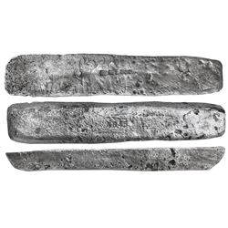 Silver "barreton" ingot #845, 17 lb 1.44 oz troy, Class Factor 0.6, marked with fineness IIUCCCLXXX