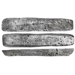 Silver  barreton  ingot #845, 17 lb 1.44 oz troy, Class Factor 0.6, marked with fineness IIUCCCLXXX 