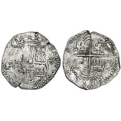 Potosi, Bolivia, cob 8 reales, 161(8)T/T/PAL, Grade 1.