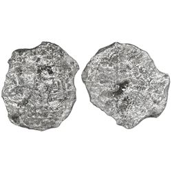 Potosi, Bolivia, cob 8 reales, Philip III, assayer not visible, Grade 4.