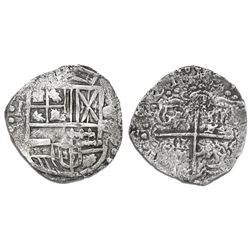 Potosi, Bolivia, cob 4 reales, 1621T, quadrants of cross transposed, no Grade on certificate (Grade