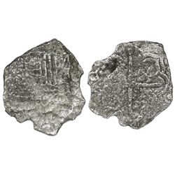 Potosi, Bolivia, cob 4 reales, Philip III, assayer not visible, Grade 3.