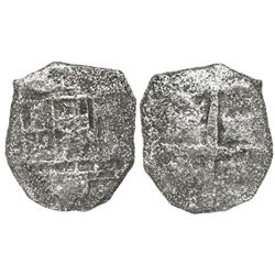 Potosi, Bolivia, cob 2 reales, Philip III, assayer not visible, Grade 4.
