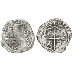 Mexico City, Mexico, cob 4 reales, Philip III, assayers F-oD, variety with oM-F to left and 4-oD to